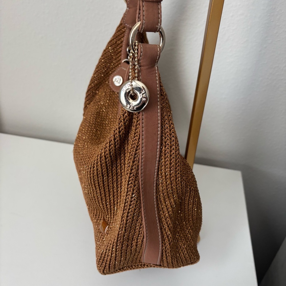 Gorgeous THE SAK Brown & Gold Threads Woven HOBO Shoulder Bag - Picture 7 of 13